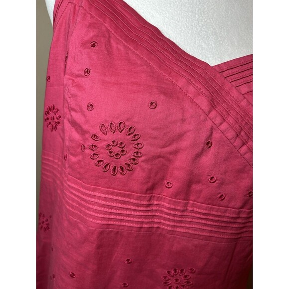 Ann Taylor Women’s Pink Halter Babydoll Dress Embroidered Eyelet 12 Event Guest - Picture 5 of 14